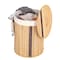 Vintiquewise Round Foldable Coconut Stick Laundry Hamper with Lid and Handles for Easy Carrying QI004430-N_RO - alternate 1